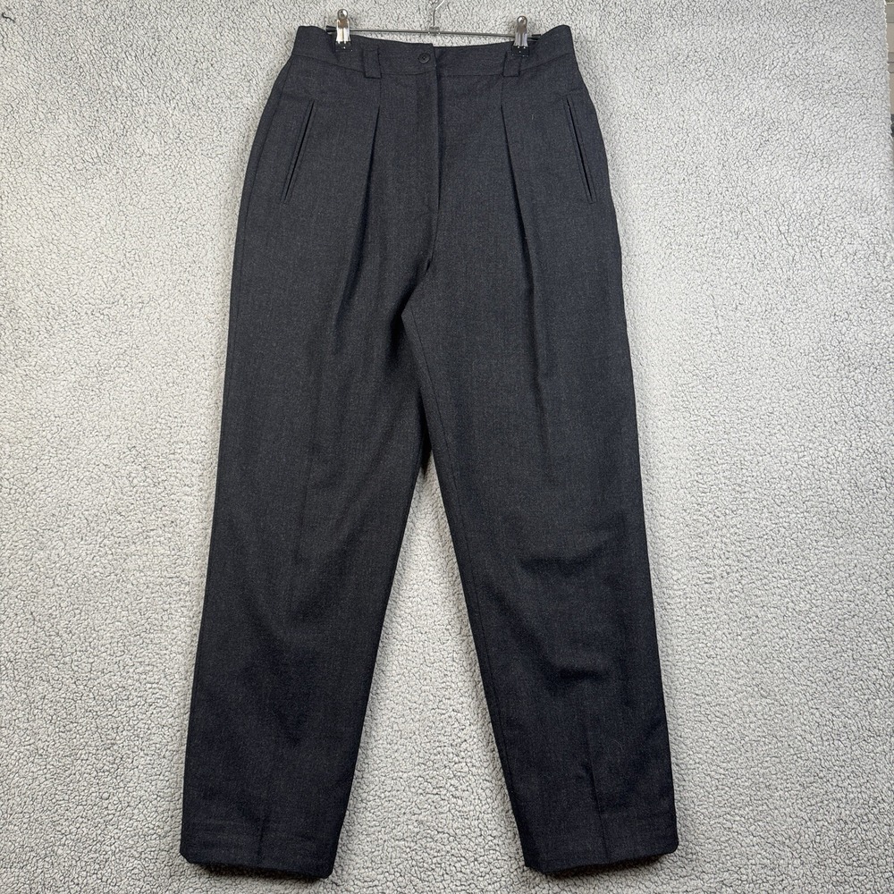 International Concepts Pants Womens Size 12 Charcoal Pleated Vintage Classic Fit